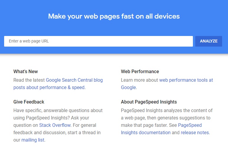 Google Page Speed Insights 1